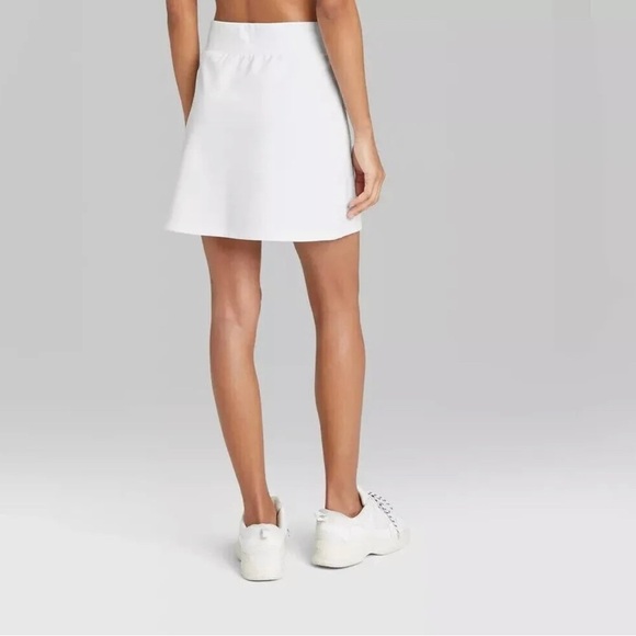 Women's Knit Tennis Mini A-Line Skirt - Wild Fable White Size XL Drawstring - Picture 2 of 11